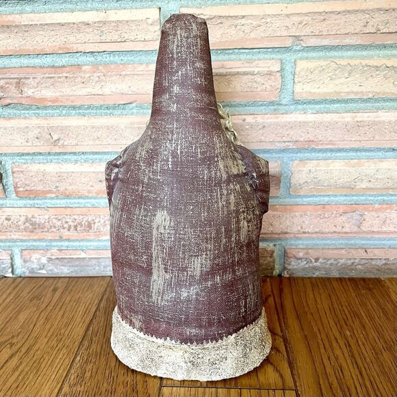 Vintage Rustic Folk Crackled Canvas Belsnickle Santa Claus 11” Primitive - Picture 5 of 6